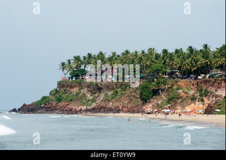 Varkala Strand; Trivandrum; Thiruvananthapuram; Kerala; Indien; Asien Stockfoto