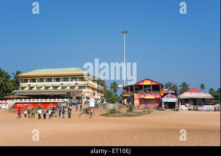 Hotelrestaurant und Bar in Calangute Beach; Goa; Indien Stockfoto