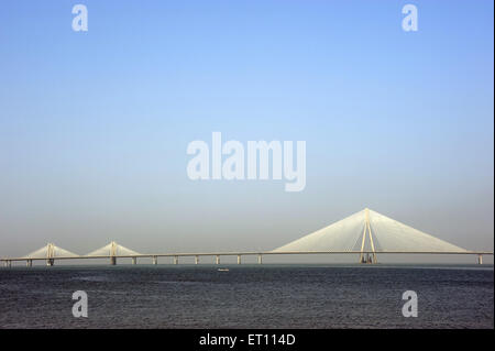 Bandra Worli Rajiv Gandhi Sea Link Bridge Mumbai Maharashtra Indien Asien Stockfoto