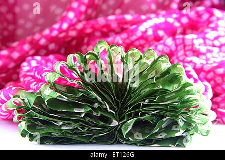 Baumwolle bedruckte Stoff Textil Sari, Indien Stockfoto