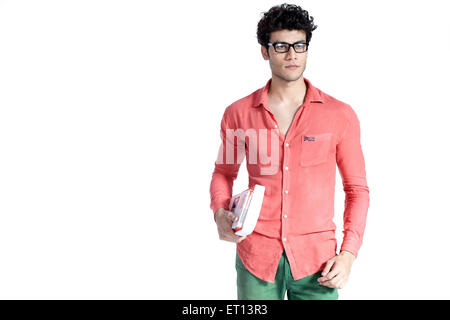 Mann hält Bücher Indien Asien Herr #790E Stockfoto