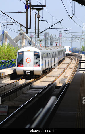 U-Bahn, Delhi Metro, U-Bahn-System, Nahverkehrsnetz, Pragati Maidan Station in Neu-Delhi, Indien, Asien, Indien, Asien, Indien, Asien Stockfoto