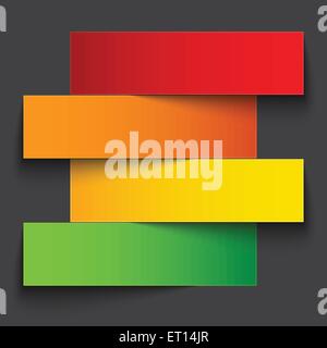 Regenbogen Papier Streifen Banner mit Schatten auf dunklen grauen Hintergrund. 10 RGB EPS-Vektor-illustration Stock Vektor