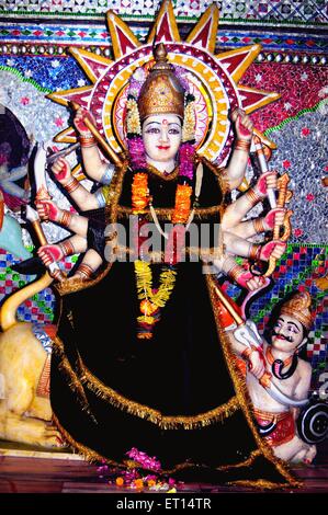 Göttin Kali Durga im Hanuman-Tempel an der Panchkuan Road; Neu-Delhi; Indien Stockfoto