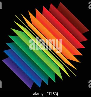3D Perspektive Regenbogen abstrakte Rechtecke auf schwarzem Hintergrund. 10 RGB EPS-Vektor-illustration Stock Vektor