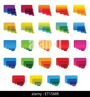 Regenbogen-bunten transparenten Rechteck mit abgerundeten Ecken-Chat bubbles gesetzt. 10 RGB EPS-Vektor-illustration Stock Vektor