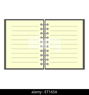 Offenen ausgekleidet Spiralheft Stock Vektor