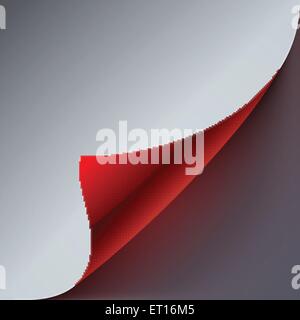 Graue und rote Papierecke Seite mit realistischen Schatten gewellt. 10 RGB EPS-Vektor-illustration Stock Vektor