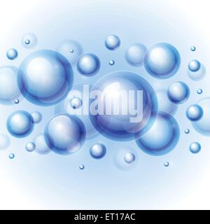 Realistische glänzendes transparentes Wasser fallen Bläschen auf grauem Hintergrund. 10 RGB EPS-Vektor-illustration Stock Vektor