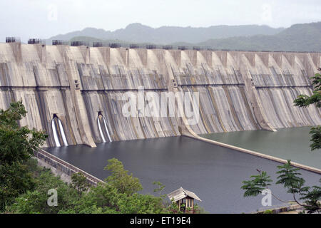 Sardar Sarovar Talsperre, Narmada Fluss, Kevadiya, Navagam, Baroda, Vadodara, Gujarat, Indien, Asien Stockfoto