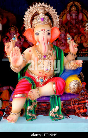 Idol von Herrn Ganpati Ganesh Festival; Bombay Mumbai; Maharashtra; Indien Stockfoto