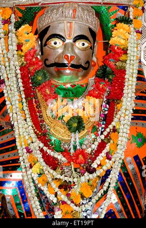 Bhurakhiya Hanuman Tempel Idol von Lord Hanumanji in Bhurakhiya Dorf Lathi taluka im Amreli Bezirk Gujarat Indien Stockfoto