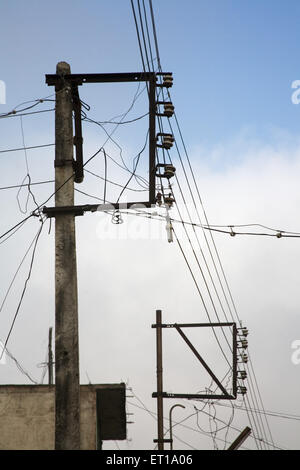 Elektrischen Pol; Nandur; Marathwada; Maharashtra; Indien Stockfoto