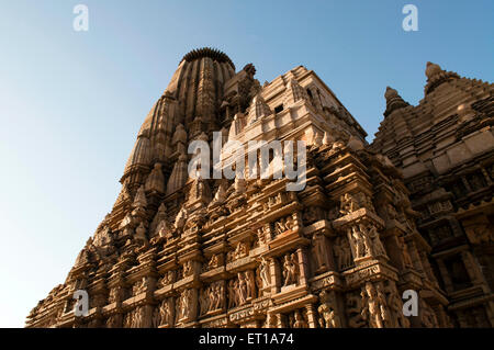 Östlichen Tempel von Khajuraho Madhya Pradesh Indien Asien Stockfoto