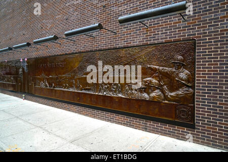 Memorial Wall, widmet sich die Mitglieder der Feuerwehr von New York City, die in den 9/11 Terroranschlag ums Leben Stockfoto