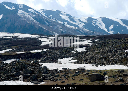 Landschaft, Schneeberge, Gulmarg, Jammu und Kaschmir, Union Gebiet, UT, Indien, Asien Stockfoto