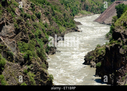 Fluss Jhelum, Uri-Sektor, Jammu und Kaschmir, Unionsgebiet, UT, Indien, Asien Stockfoto