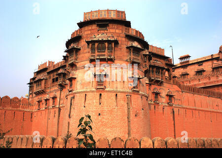 Junagarh Fort; Bikaner; Rajasthan; Indien Stockfoto