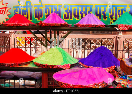 Holi Festival Farben; Jodhpur; Rajasthan; Indien Stockfoto