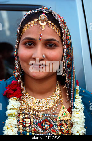 Rajasthani Marwari-Frau in traditioneller Kleidung; Jodhpur; Rajasthan; Indien nicht Herr Stockfoto