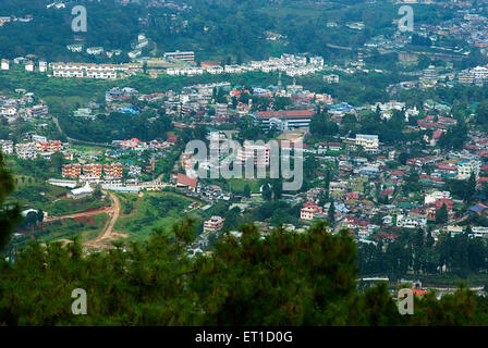 Luftaufnahme der Stadt ; Shillong ; Meghalaya ; Indien Stockfoto