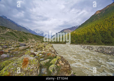 Chitkul Landschaft Himachal Pradesh, Indien Stockfoto