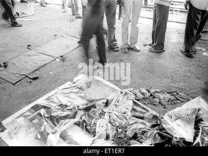 Website der Bombenanschlag am Bahnhof von Mahim; Bombay Mumbai; Maharashtra; Indien Stockfoto