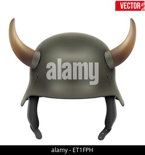 Bundeswehr Helm mit Hörnern. Stock Vektor