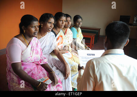 Rural Bank Education, Kshetriya Gramin Financial Services, NGO, IFMR Foundation, Tanjore, Thanjavur, Tamil Nadu, Indien Stockfoto