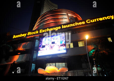 Bombay Stock Exchange BSE startet auf dem Bildschirm die Währung Bombay, Mumbai, Maharashtra, Indien, Asien Stockfoto