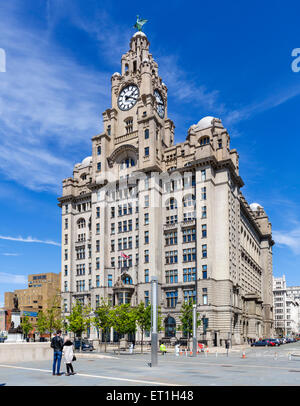 Das Royal Liver Building, eines der "Drei Grazien", Pier Head, Liverpool, Merseyside, England, UK Stockfoto