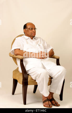 Sharad Pawar, Präsident der Nationalistischen Kongresspartei, NCP, Sharad Govindrao Pawar, indischer Politiker, Indien, Asien Stockfoto