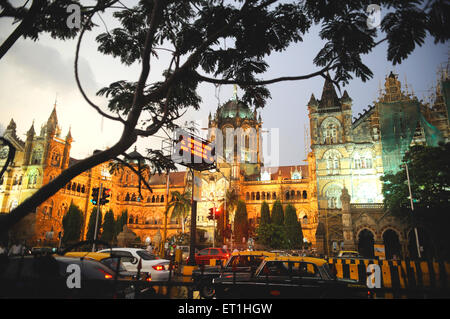 Endstation vt jetzt Chhatrapati Shivaji Terminus cst Bahnhof Victoria Station; Bombay Mumbai; Maharashtra; Indien Stockfoto