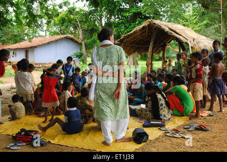 Ländliche Schule, Ho-Stamm, Stammes, Chakradharpur, West Singhbhum, Jharkhand, Indien, Asien Stockfoto