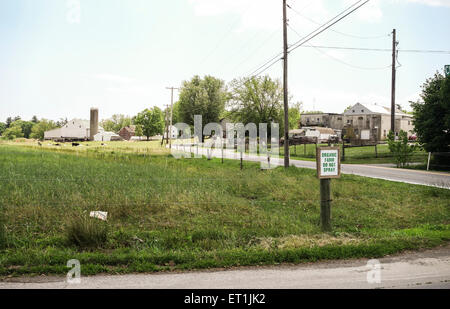 Amish-Farm in Landschaft, Lancaster County, Pennsylvania Dutch, USA Stockfoto