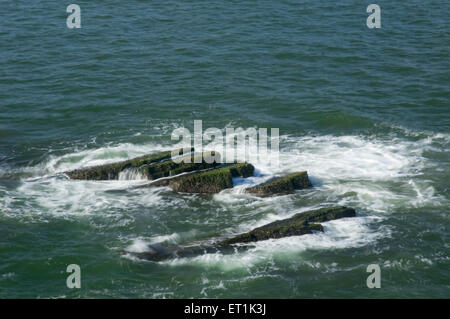 Aguada Rocky Beach Felsstrand Anjuna Beach Panjim Goa Indien Asien Stockfoto