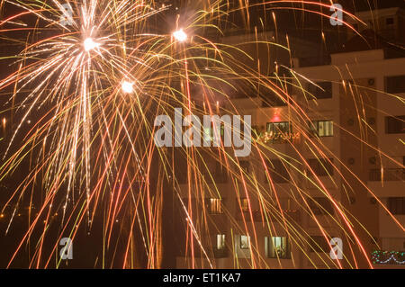 Feuerwerk, Diwali-Festival, Pune, Maharashtra, Indien, Asien Stockfoto