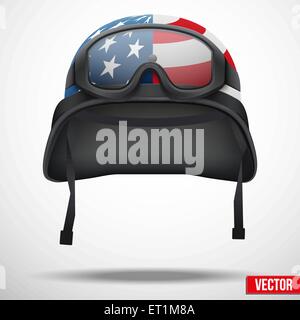 Militärische amerikanische Helm und Brille Vektor Stock Vektor