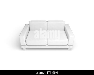 Sofa isoliert auf weißem leeren Innenraum Hintergrund, 3d illustration Stockfoto