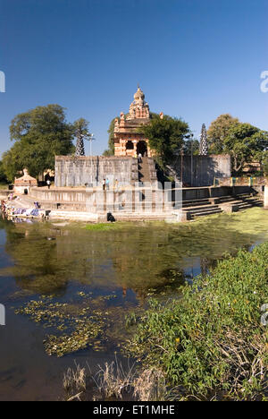 Sangemeshvar; Herrn Shankar Shiva-Tempel am Ufer des Flusses Karha & Chamblis Zusammenfluss Sasvad Dorf Purandar Pune Stockfoto