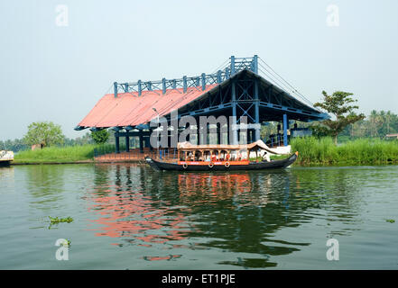 Nehru Pavilion; Boot im Rückwasser; Alleppey; Alappuzha; Kerala; Indien; Asien Stockfoto