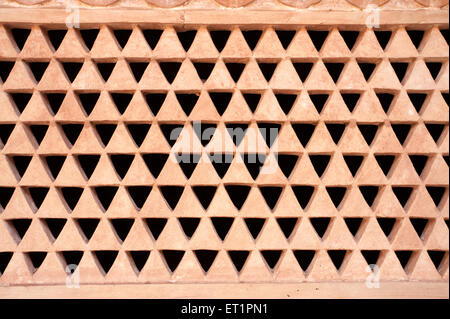 Jali Design, Jaali Muster, perforierter Stein, Gitterwand, man Mandir Palace, Man Singh Palace, Fort Gwalior, Gwalior, Madhya Pradesh, Indien, Asien Stockfoto