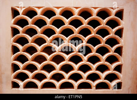 Jali Design, Jaali Muster, perforierter Stein, Gitterwand, man Mandir Palace, Man Singh Palace, Fort Gwalior, Gwalior, Madhya Pradesh, Indien, Asien Stockfoto