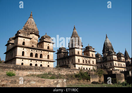 Ehrenmale der Herrscher; Orchha; Tikamgarh; Madhya Pradesh; Indien Stockfoto