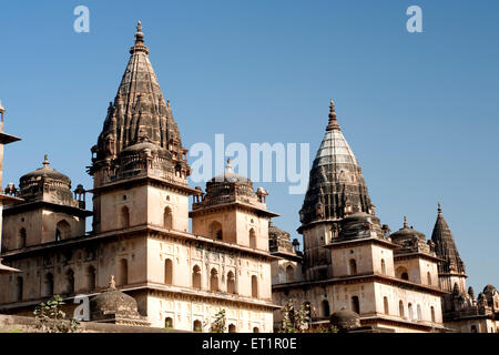 Ehrenmale der Herrscher; Orchha; Tikamgarh; Madhya Pradesh; Indien Stockfoto