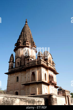 Ehrenmale der Herrscher; Orchha; Tikamgarh; Madhya Pradesh; Indien Stockfoto