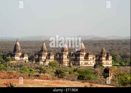 Kenotaphen Herrscher; Orchha; Tikamgarh; Madhya Pradesh; Indien Stockfoto