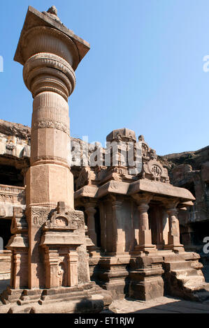 Chota Kailash an Ellora Höhle; Aurangabad; Maharashtra; Indien Stockfoto