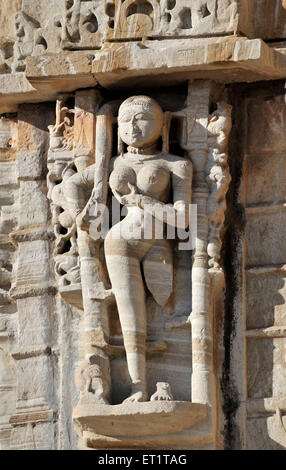 Skulptur auf Neelkanth Mahadev Jain Tempel Chittorgarh Rajasthan Indien Asien Stockfoto