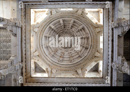 Ranakpur Decke der Adinatha Jain Tempel Rajasthan Indien Asien Stockfoto